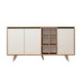 Hanah Home Consola Roble y Blanco, 140x86x40 cm, Tablero Partículas Melamina, Moderna - Novedad